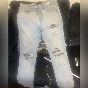 Mike Amiri Zebra Patterned Denims Size 32